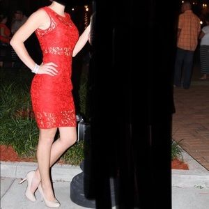 Red short dress
